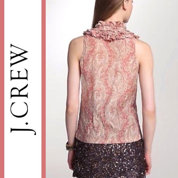 J. Crew | 'Pilar' Ruffle Collar Paisley Printed Cami Blouse Top - Picture 6 of 10
